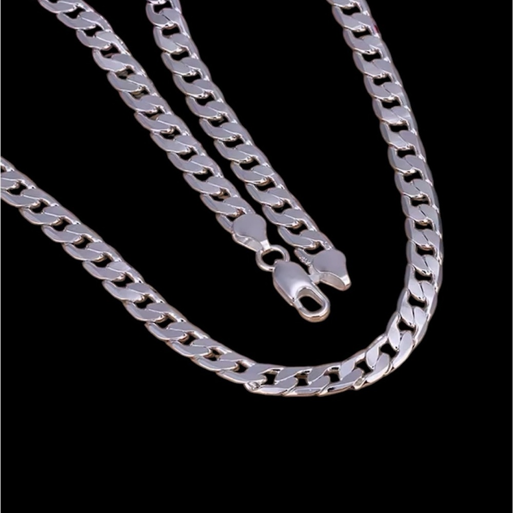 925 Sterling Silver Necklace luxury gorgeous 6MM men